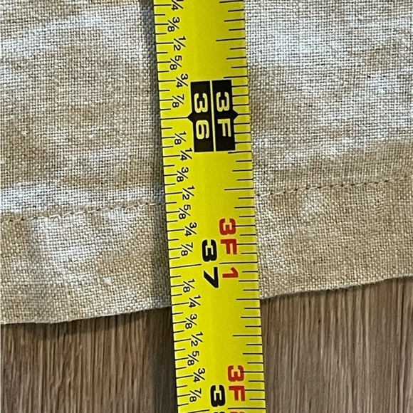 Chico's Women’s Shift Mini Dress Medium Tan Foiled 100% Linen Contemporary - Picture 16 of 17